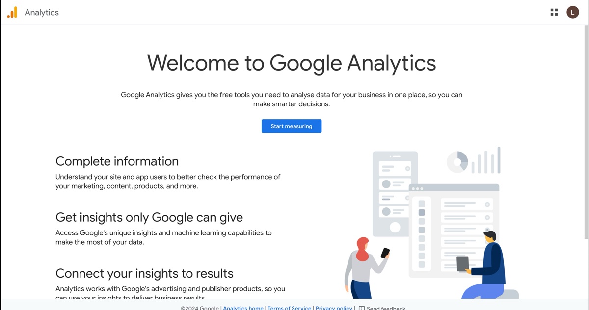 Google analytics welcome dashboard